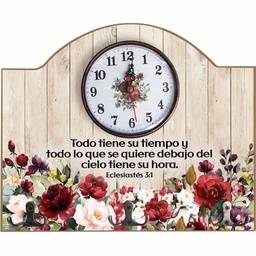 [WOOD-BS23008A] Porta Llaves De Madera Diseño: Rosas Texto: Eclesiastés 3:1 Todo Tiene Su Tiempo