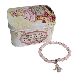 [COMBO-1124] Combo Pulsera + Cajita De Metal Texto: Salmo 37:4 Deléitate En El Señor