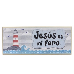 [DECOR-1275A] Plaqueta Colgante Faro Rojo Jesús Es Mi Faro