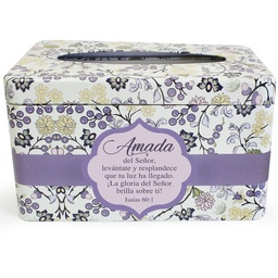 [MET-BS23032B] Caja De Kleenex De Metal Amada Y Dios Es Mi Amparo
