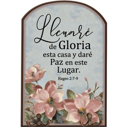 [DECOR-1036L] Plaqueta Colgante Media Luna "Llenaré De Gloria Esta Casa"