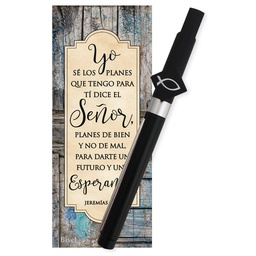 [DESK-BS2406A] Boligrafo Con Soporte Para Celular, Jeremías 29:11 Incluye (Separador + Boligrafo Con Pergamino)