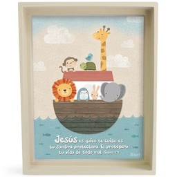 [DECOR-1124A] Encajuelado Diseño Arca De Noé Texto: Salmo 121