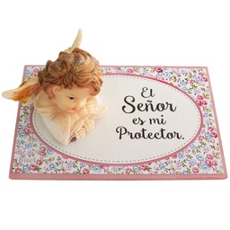 [EVER-1053A] Plaqueta Para Escritorio Texto: El Señor Es Mi Protector