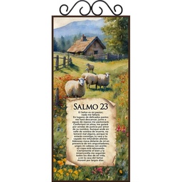 [DECOR-1030D] Plaqueta Con Forja, Texto: Salmo 23