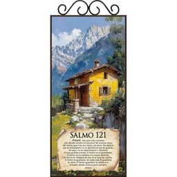 [DECOR-1101C] Plaqueta Con Forja Texto: Salmo 121