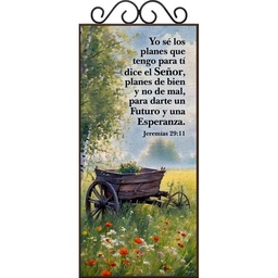 [DECOR-1102K] Plaqueta Con Forja Texto Jeremías 29:11