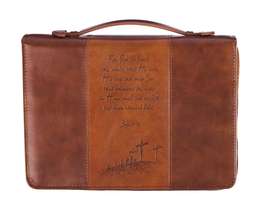 [CHRIS-2082] Porta Biblia Large Color Café  Juan 3:16
