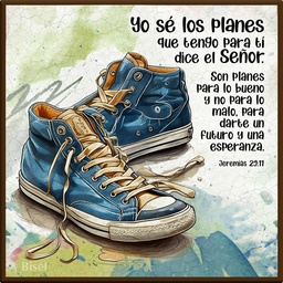 [DECOR-1209B] Plaqueta Diseño Tenis Texto: Jeremías 29:11