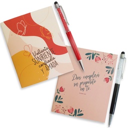 [BISEL-1021] Mini Cuaderno En Blanco + Bolígrafo Varios Diseños