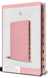 [LRANDOM-1159] Biblia RVR 1960 Letra Grande Tamaño Manual, Piel Rosada Con Índice