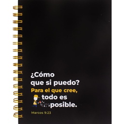 [ABBA-1343] Libreta Devocional Con Espiral Para El Que Cree, Todo Es Posible