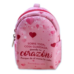 [ABBA-1354] Llavero Monedero En forma De Mochila Diseño de Corazones