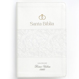 [ABBA-1375] Biblia RVR 1960 Especial De Bodas Blanco Canto Dorado Con Índice Y Caja De Lujo