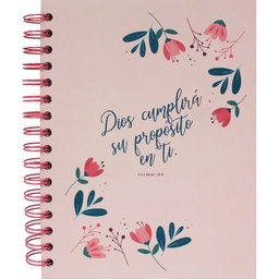 [BISEL-1022] Cuaderno Con Espiral Tamaño 1/2 Oficio "Dios Cumplirá Su Propósito En Ti"