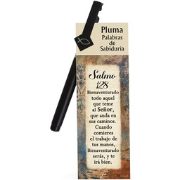 [DESK-BS2504A] Boligrafo Con Soporte Para Celular, Salmo 128 Incluye (Separador + Boligrafo Con Pergamino)