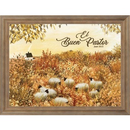 [DELTA-1002Y] Cuadro Con Marco Crema Juan 10:11 El Buen Pastor