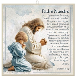 [DECOR-1016E] Plaqueta Colgante Mateo 6:9-13 Padre Nuestro Niño