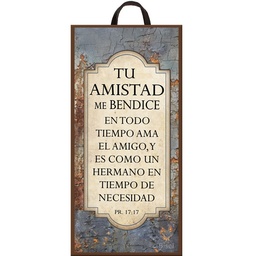 [DECOR-1126F] Plaqueta Colgante Color Café Texto: Proverbios 17:17