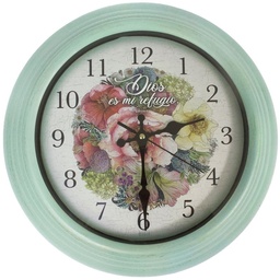 [WATCH-BS059M] Reloj De Pared Redondo Color Verde Texto: Nahúm 1