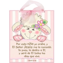 [DECOR-1023C] Plaqueta Niña, Por Esta niña yo Oraba 1ra. Samuel 1:27