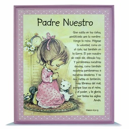[DECOR-1108] Plaqueta Para Niña, Padre Nuestro, Mateo 6:9-13 