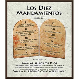 [DECOR-1031C] Plaqueta Color: Café Medidas: 23x20 Cm 1/2 Texto: Los Diez Mandamientos