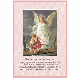[DECOR-1012A] Plaqueta Ángel De La Guarda Color Rosado Éxodo 23:20